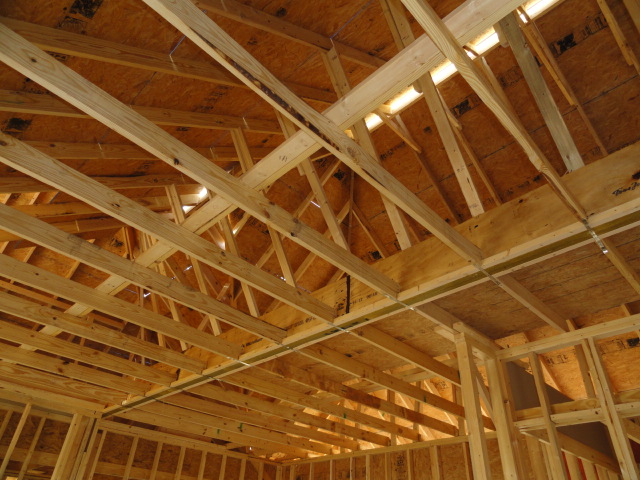 Attic view of home under construction in Jackson, Mississippi